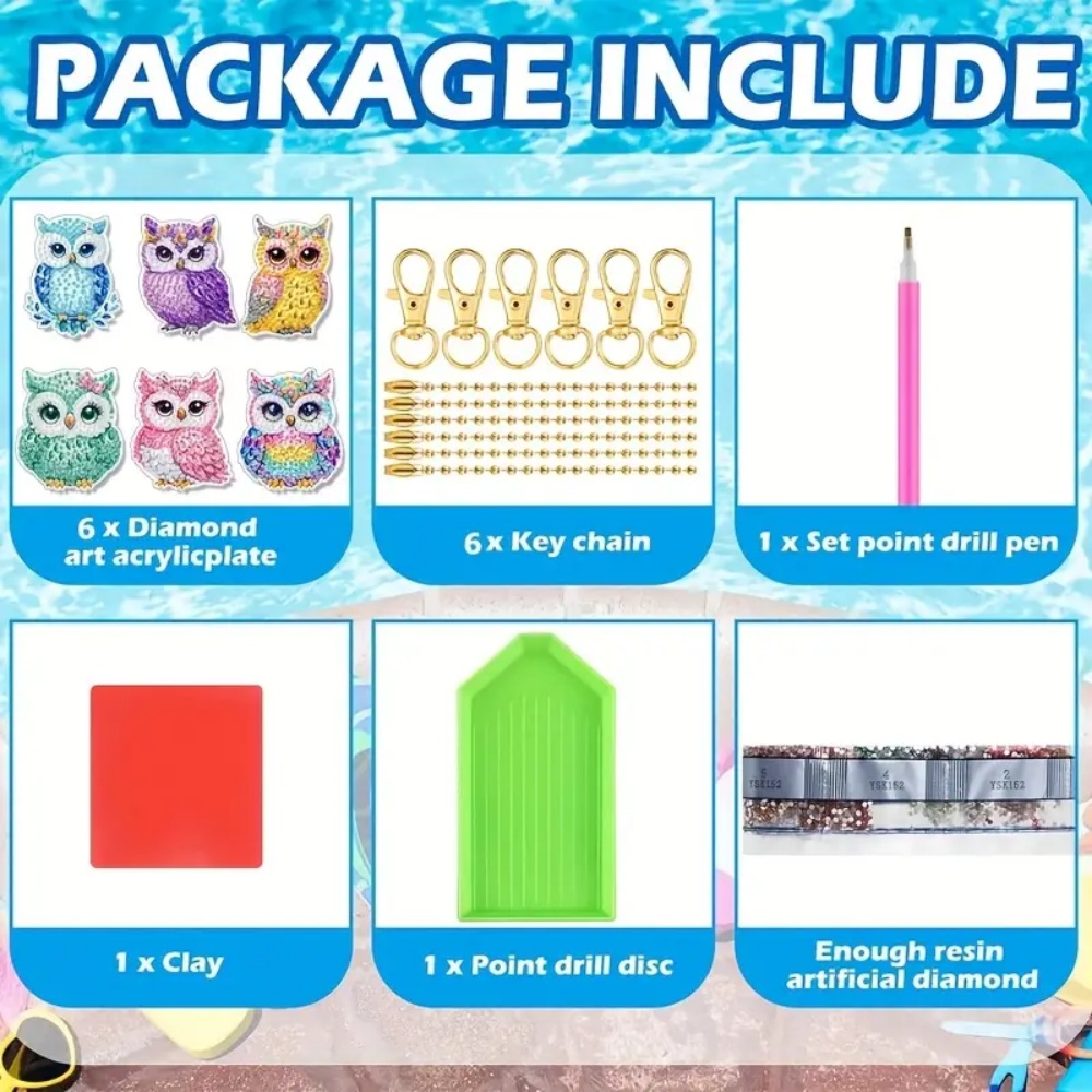 6-piece/set DIY Diamond Keycha - Resin Craft Supplies reseña y precio