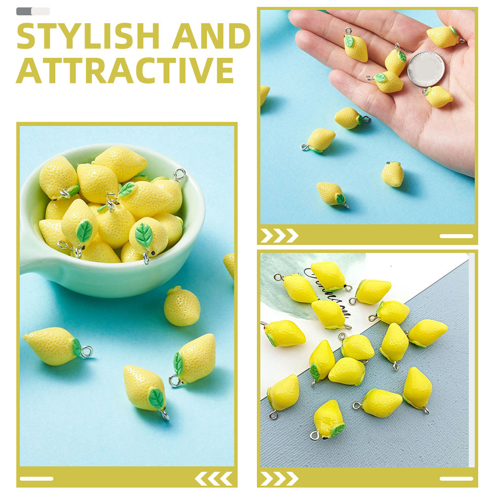 20Pcs Resin Lemon Charms Fruit - Resin Crafts Diy reseña y precio