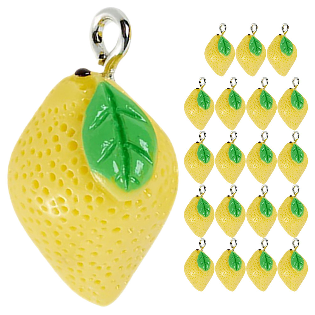 20Pcs Resin Lemon Charms Fruit - Resin Crafts Diy reseña y precio