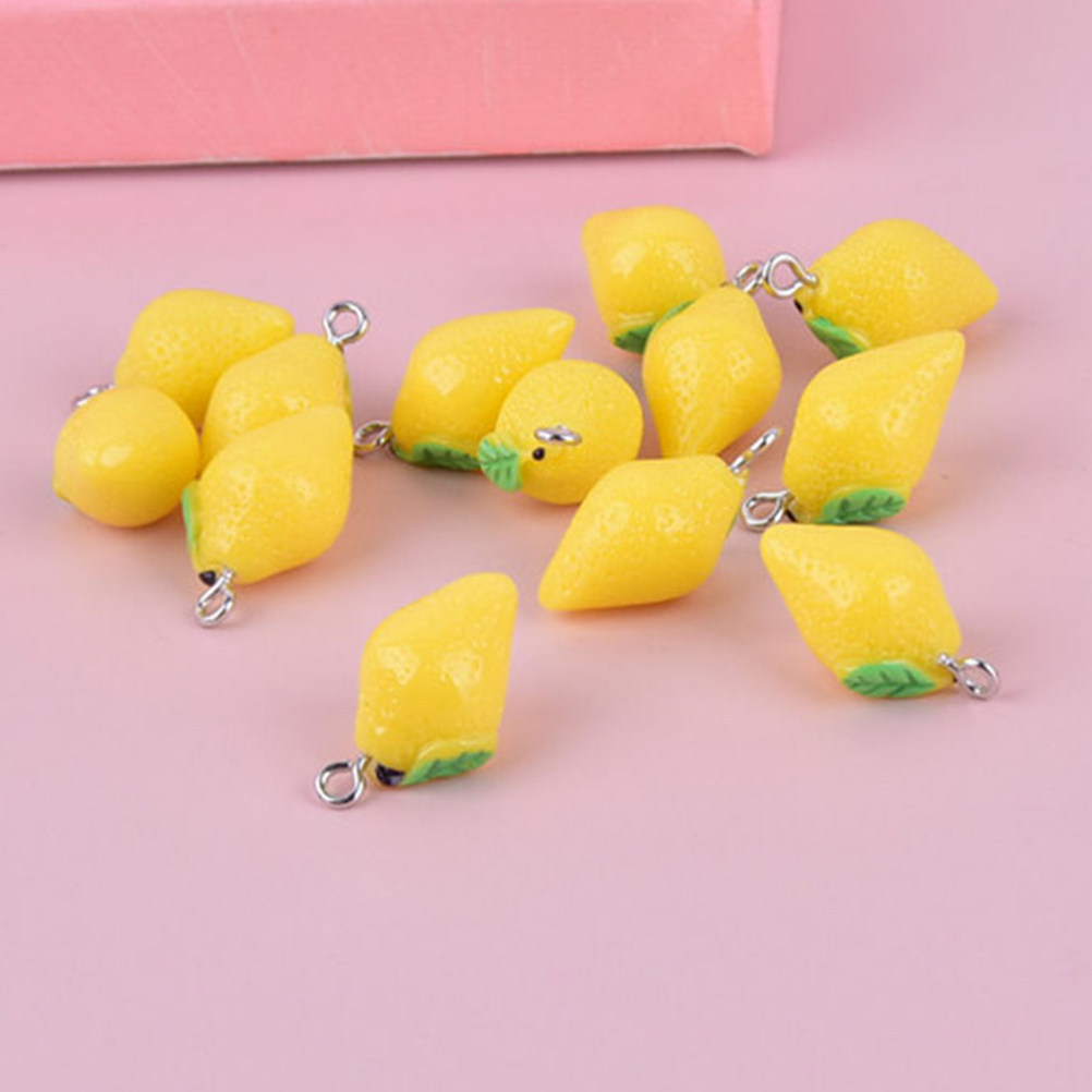 20Pcs Resin Lemon Charms Fruit - Resin Crafts Diy reseña y precio