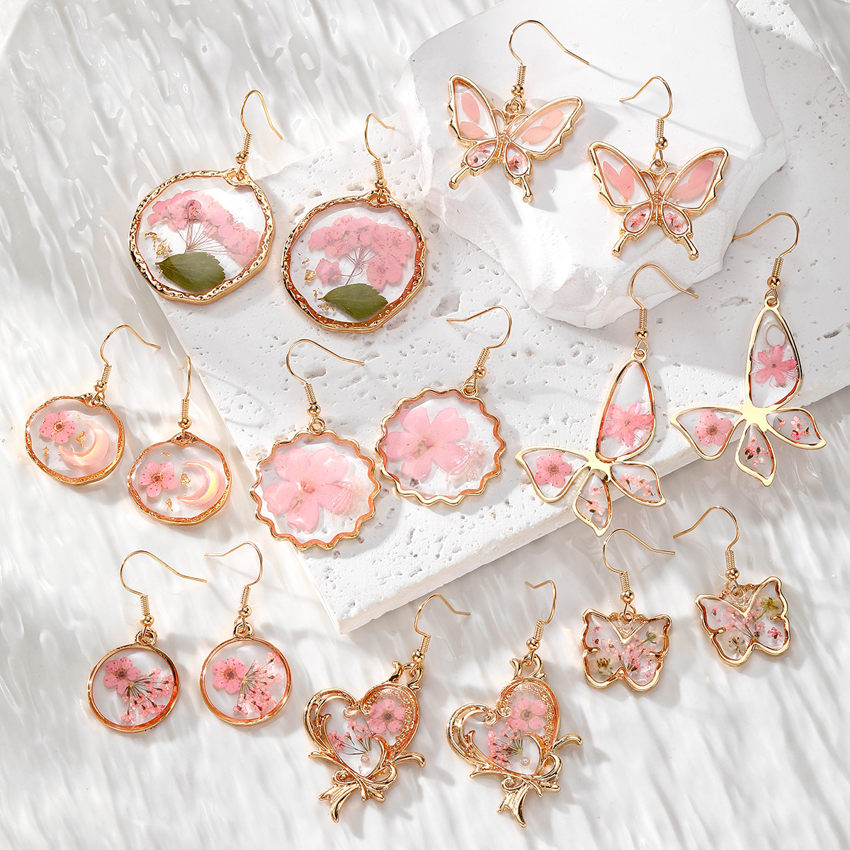 New Dried Flower Dangle Earrin - Dried Flower Bulk reseña y precio