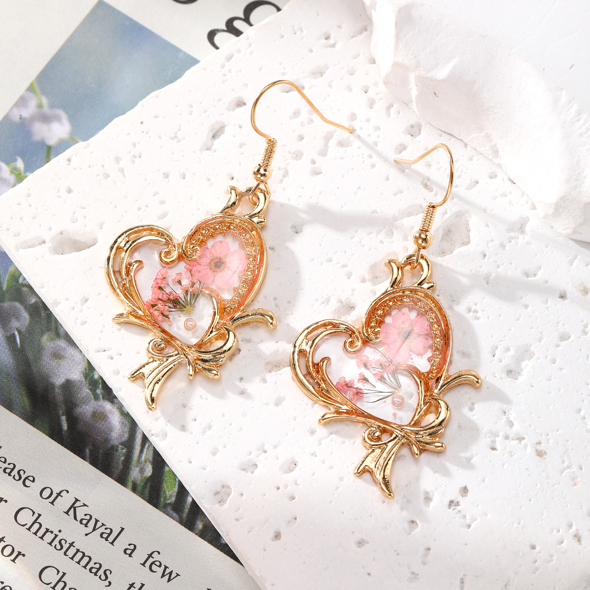 New Dried Flower Dangle Earrin - Dried Flower Bulk reseña y precio