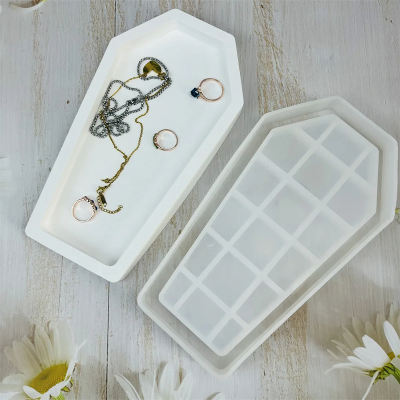 Halloween Coffin Resin Mold Tr - Serving Tray Mold reseña y precio
