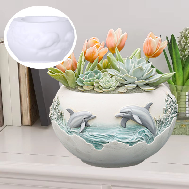 Couple dolphin relief succulen - Resin Ocean Wave Mold reseña y precio