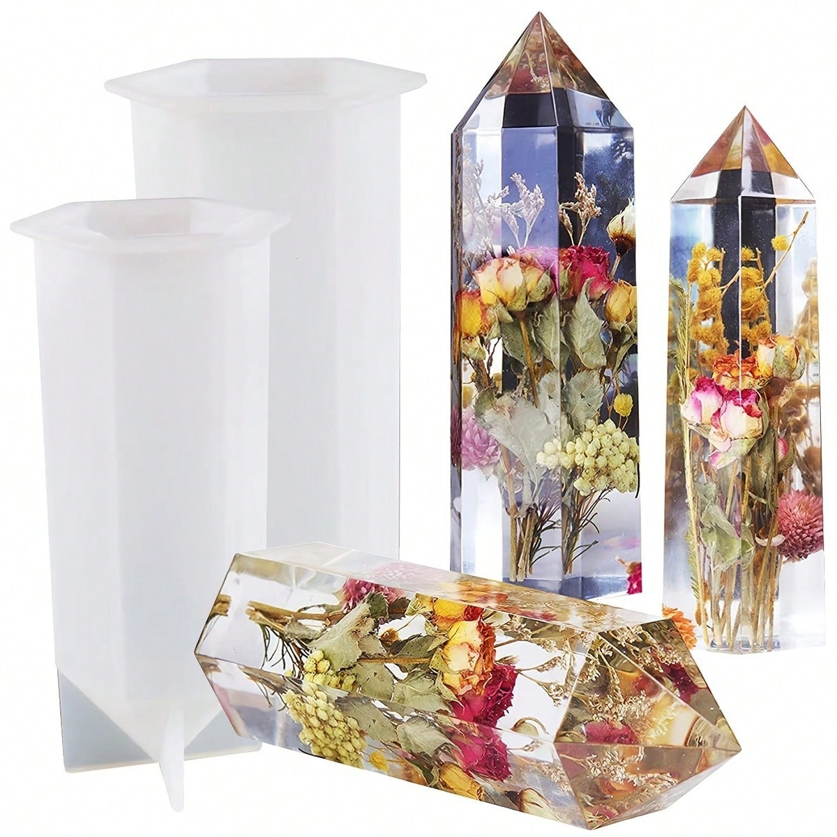 1Pcs Crystal Tower Resin Silic - Flower Preservation Resin reseña y precio