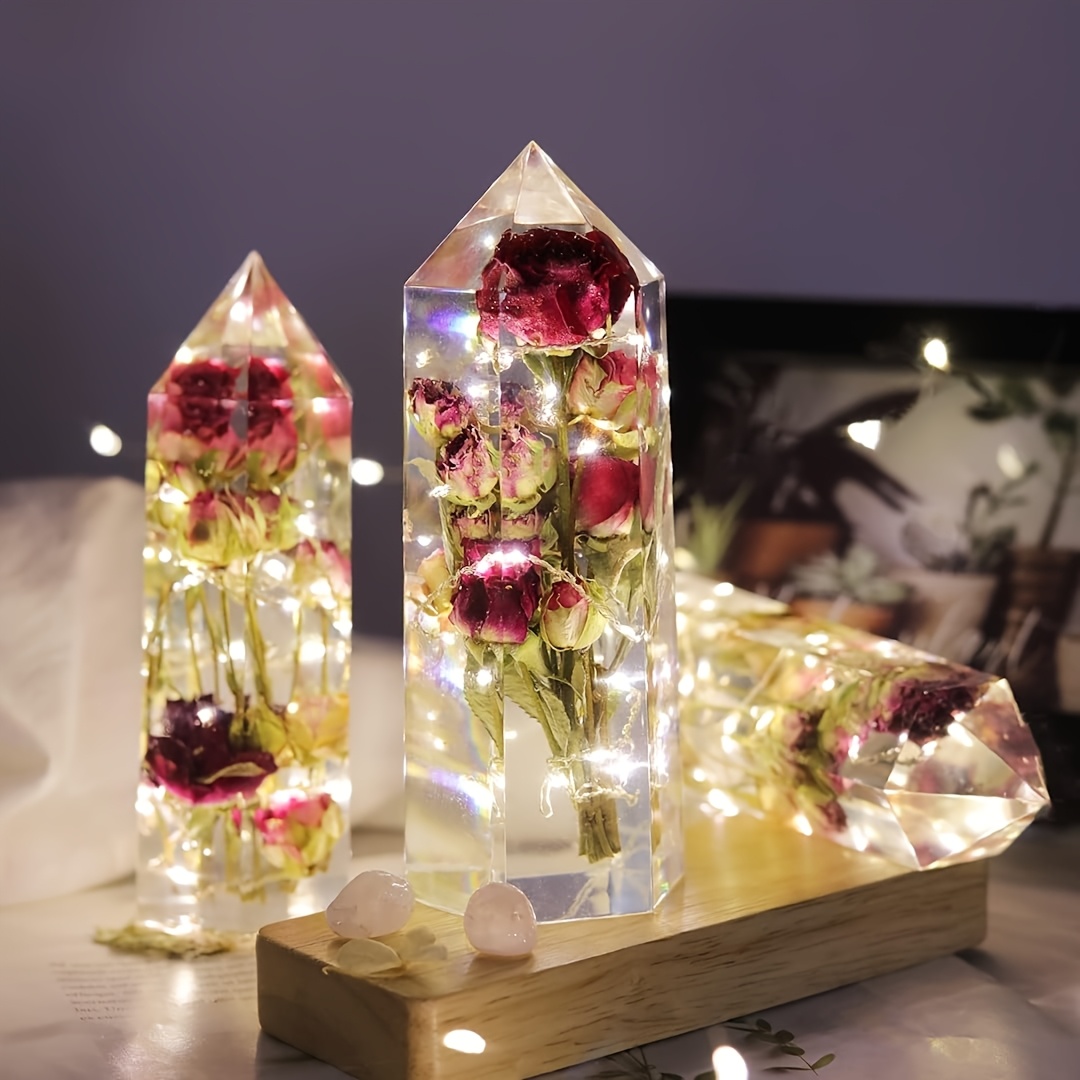 1Pcs Crystal Tower Resin Silic - Flower Preservation Resin reseña y precio