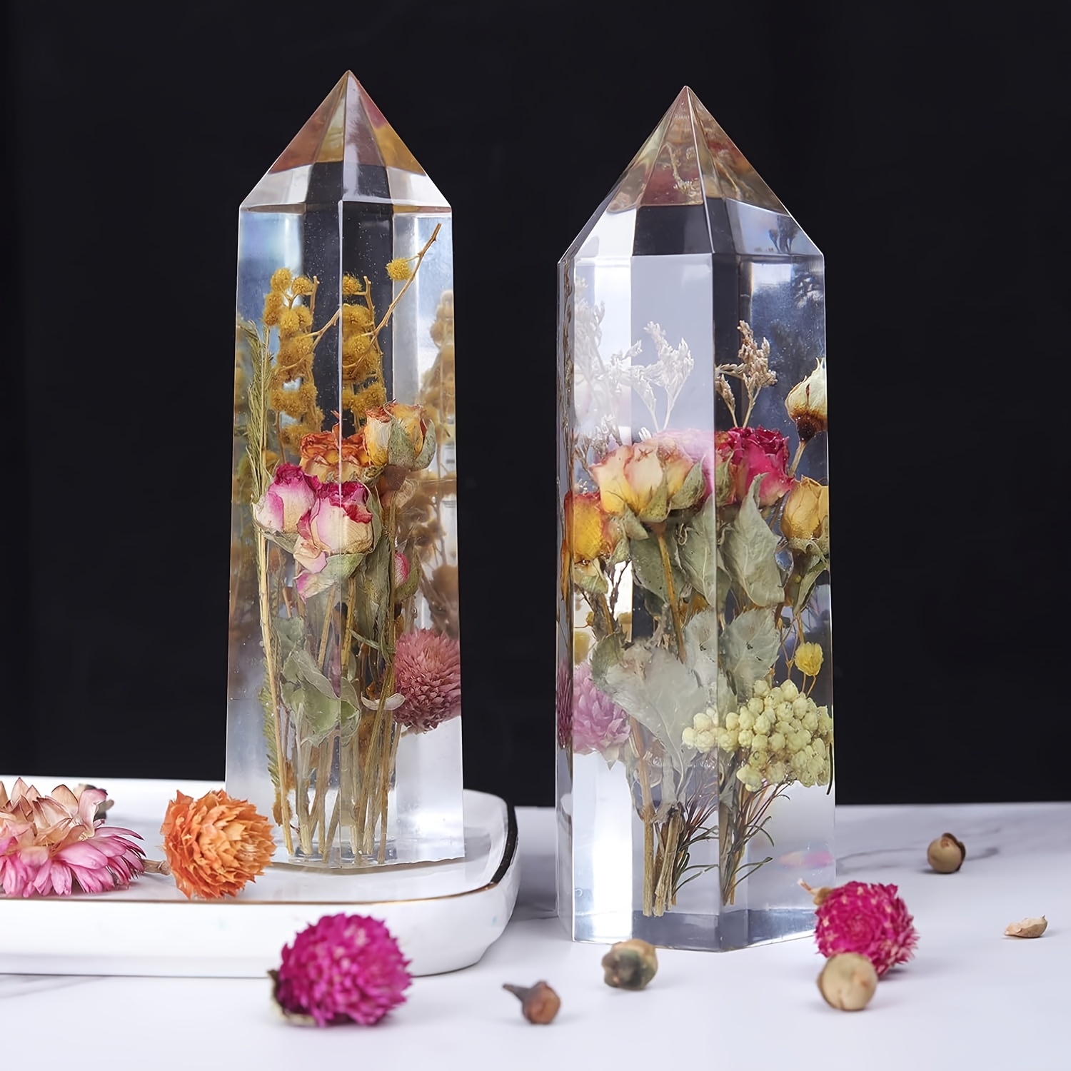 1Pcs Crystal Tower Resin Silic - Flower Preservation Resin reseña y precio