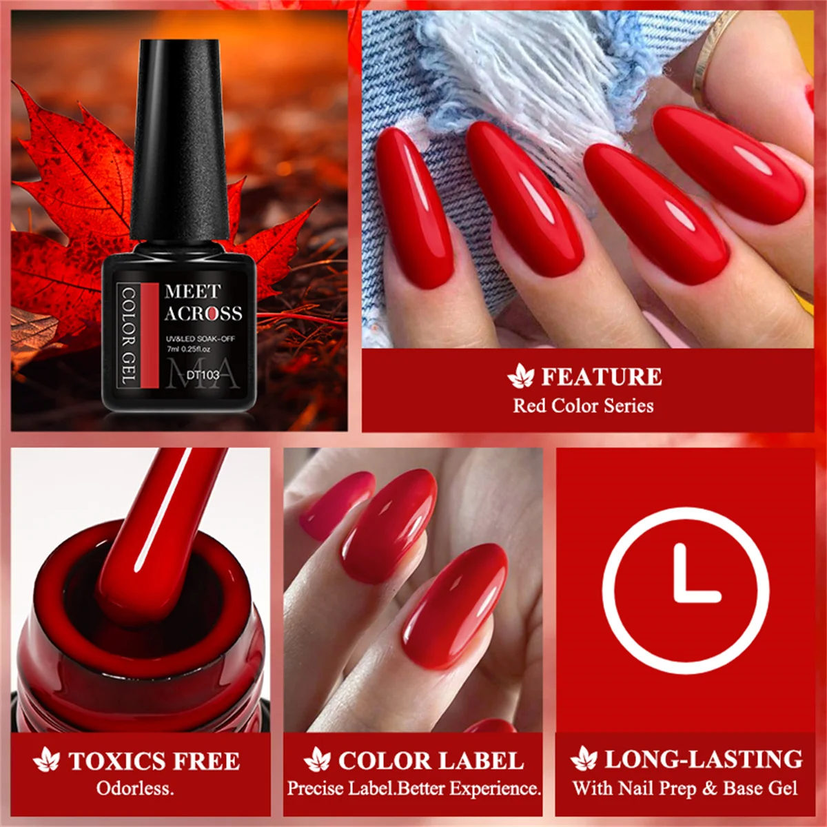 8pcs Gel Nail Polish Set HEMA  - Resin Glitter Pack reseña y precio