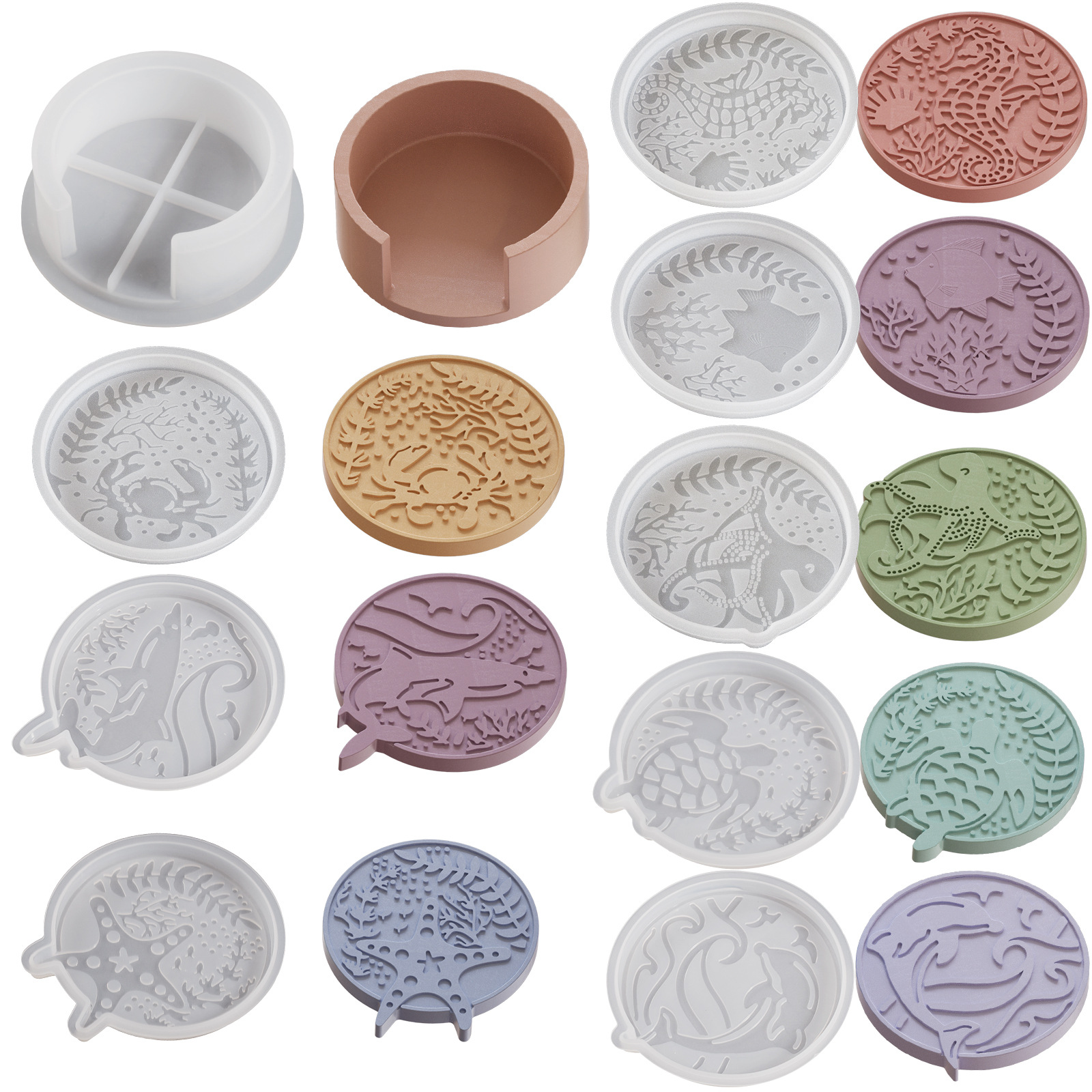 Plaster Coaster Storage Base M - Resin Ocean Wave Mold reseña y precio