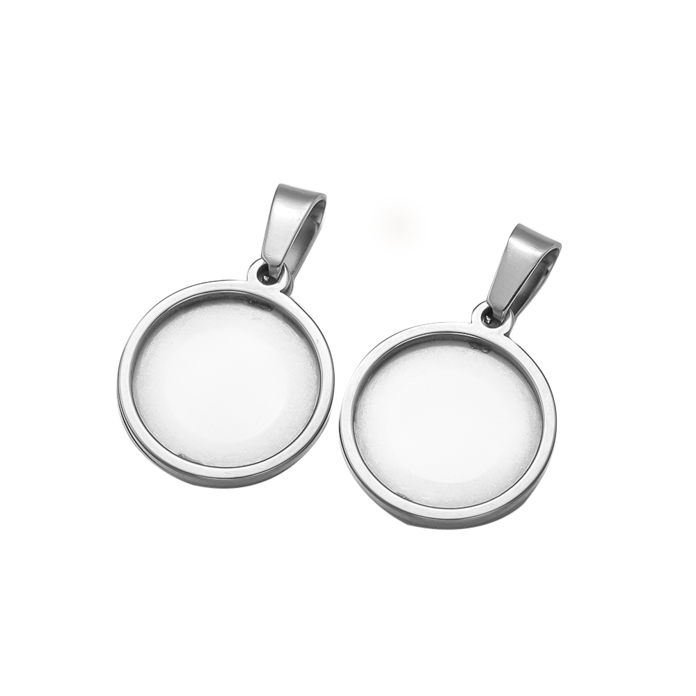 5Pcs/Lot Stainless Steel Round - Bezels Set Pendant reseña y precio