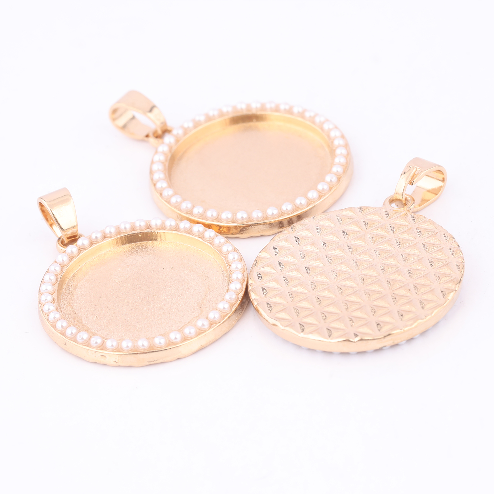 5pcs Kc Gold Pearl Cabochon Ba - Bezels Set Pendant reseña y precio