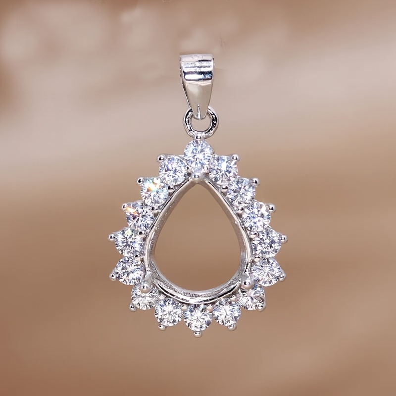 1pc Rose Golden Silvery Tear D - Bezels Set Pendant reseña y precio