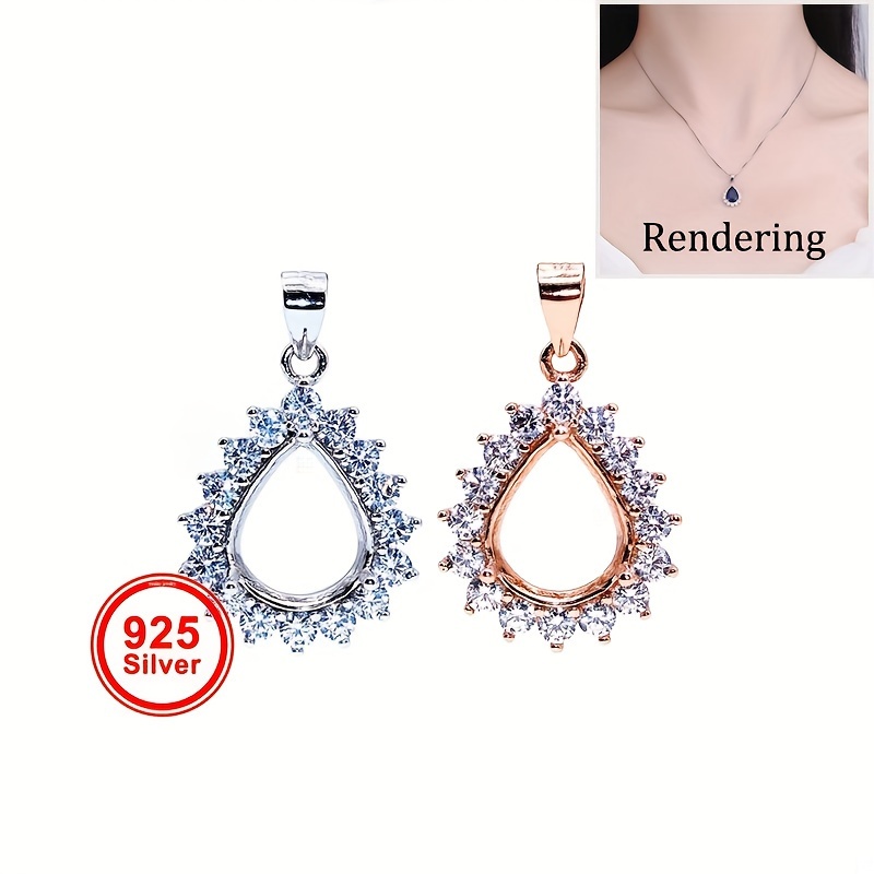 1pc Rose Golden Silvery Tear D - Bezels Set Pendant reseña y precio