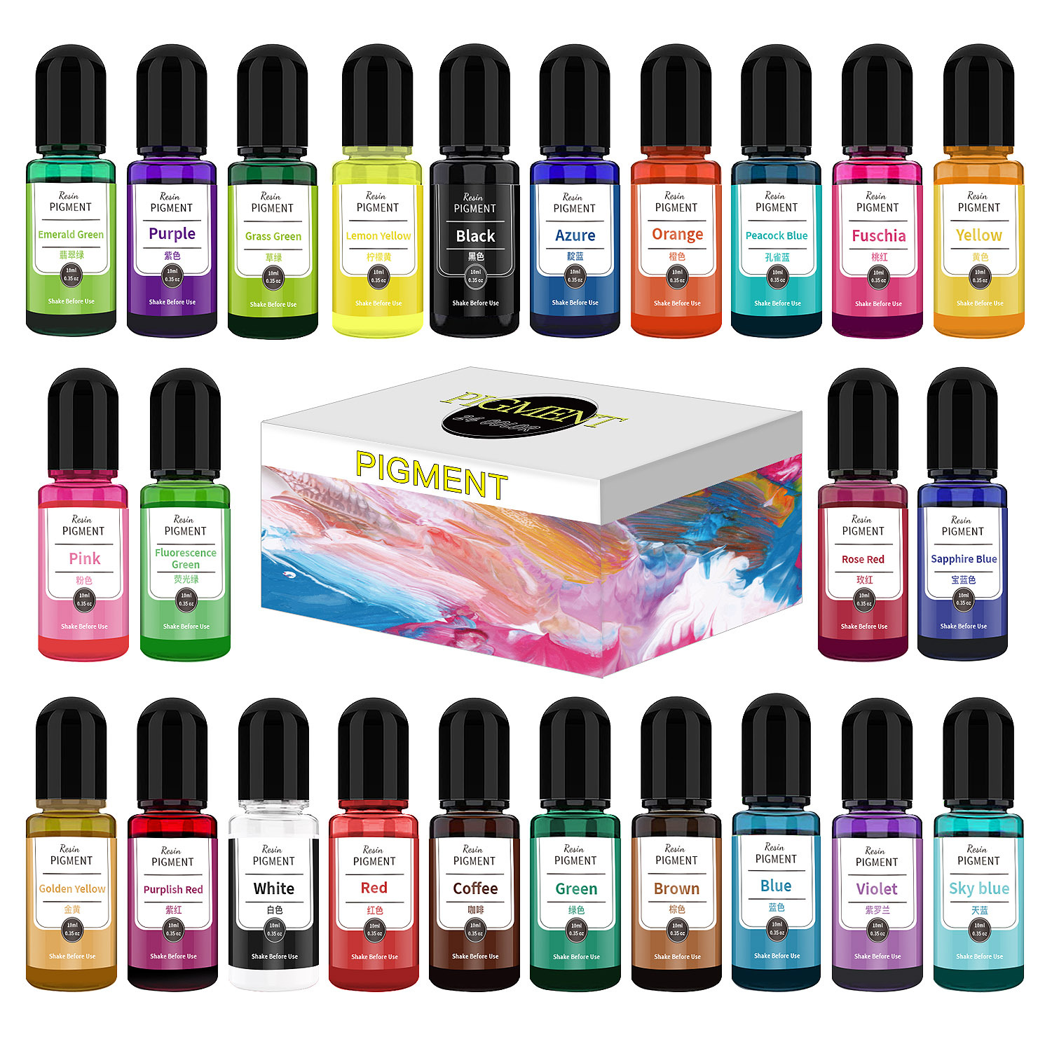 24/30 Colors Set 10ml Epoxy Re - Resin Pigment Set reseña y precio