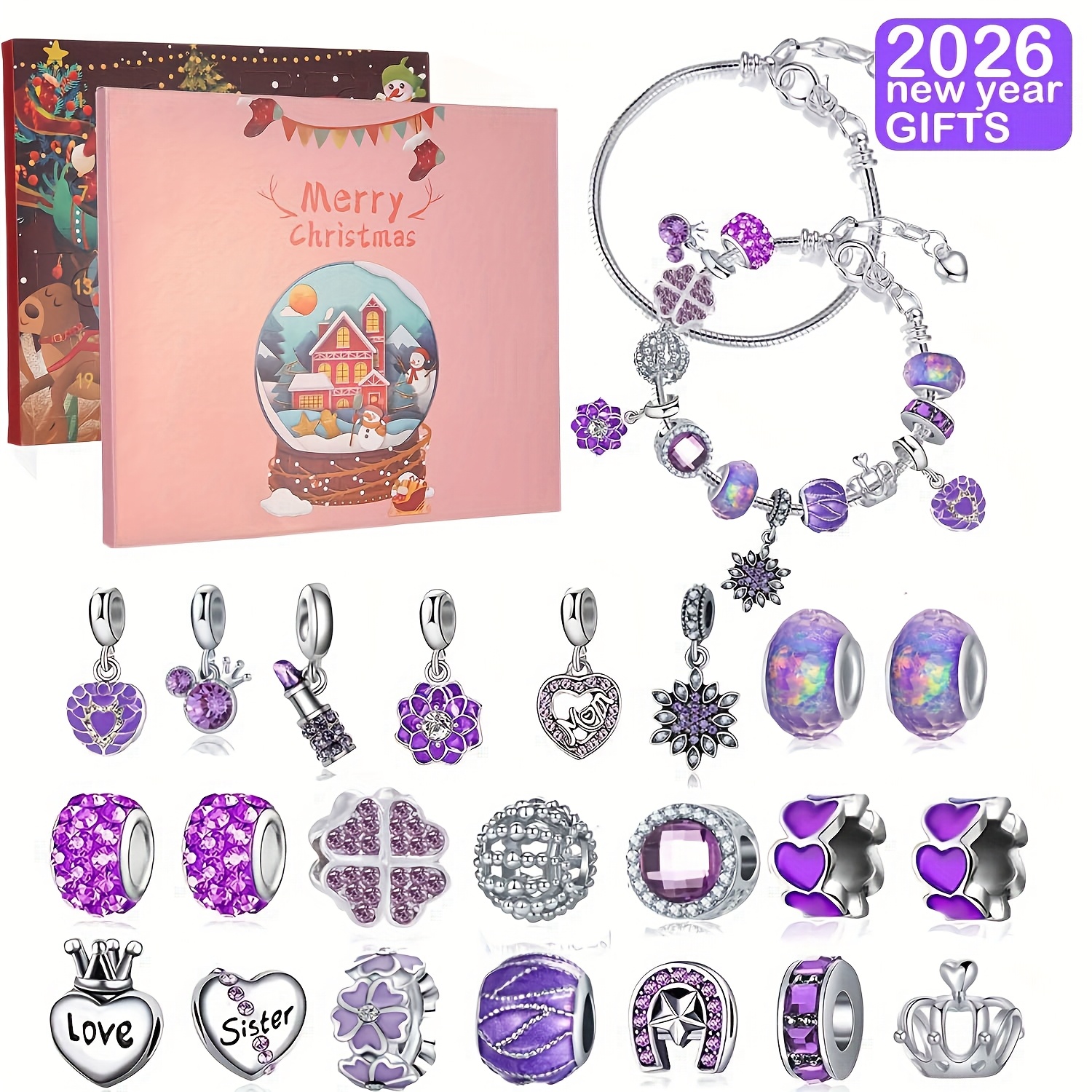Christmas purple beads DIY jew - Resin Jewelry Kit reseña y precio