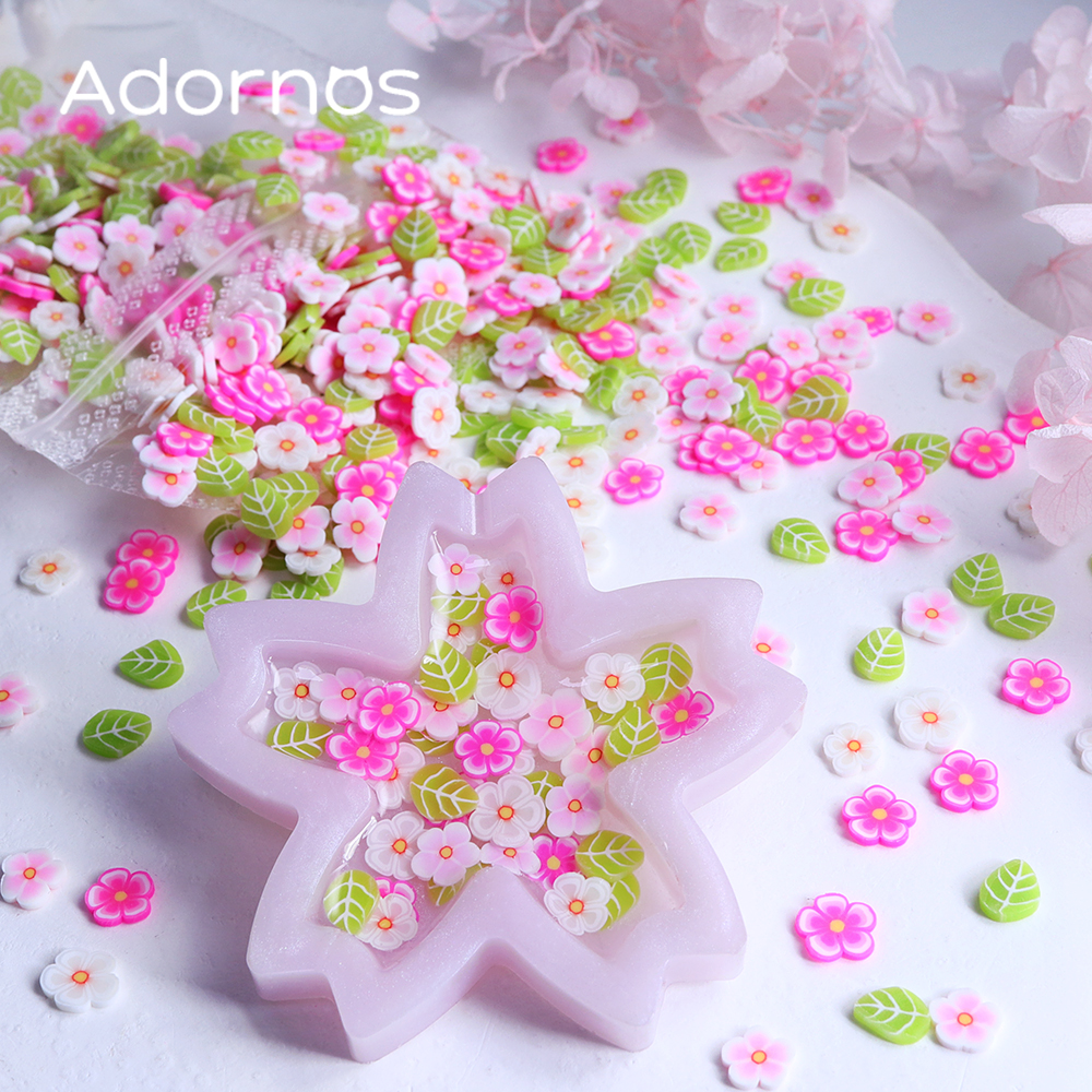 10g Pink Flowers Polymer Clay  - Flower Preservation Resin reseña y precio