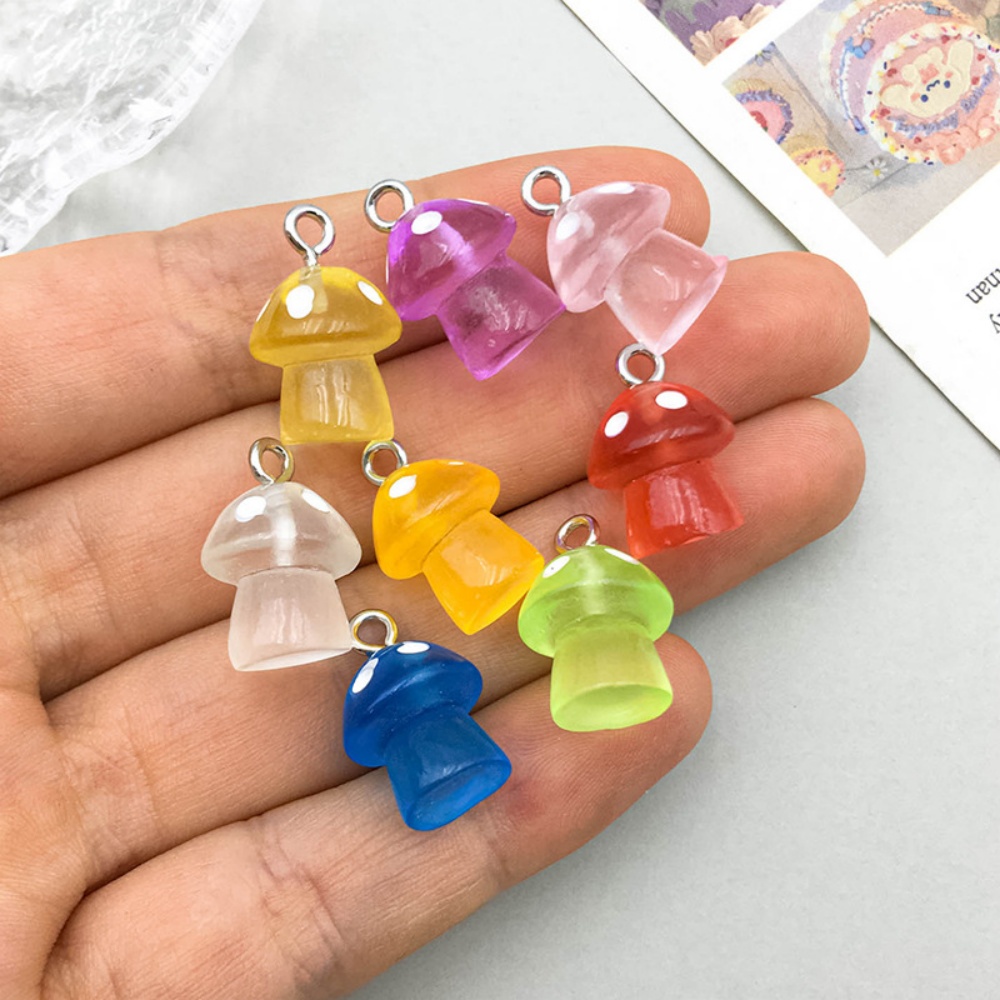 16pcs Luminous Mushroom Charms - Resin Craft Projects reseña y precio