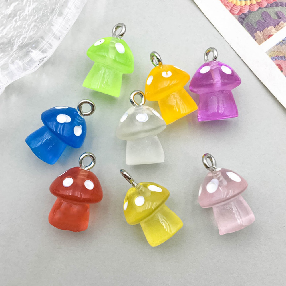 16pcs Luminous Mushroom Charms - Resin Craft Projects reseña y precio