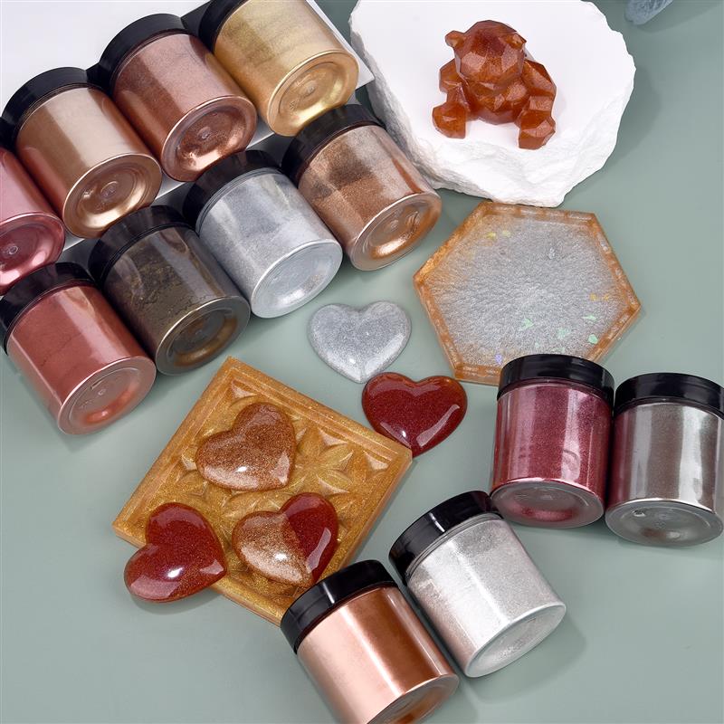 50g Shimmer Metallic Gold Silv - Resin Pigment Set reseña y precio