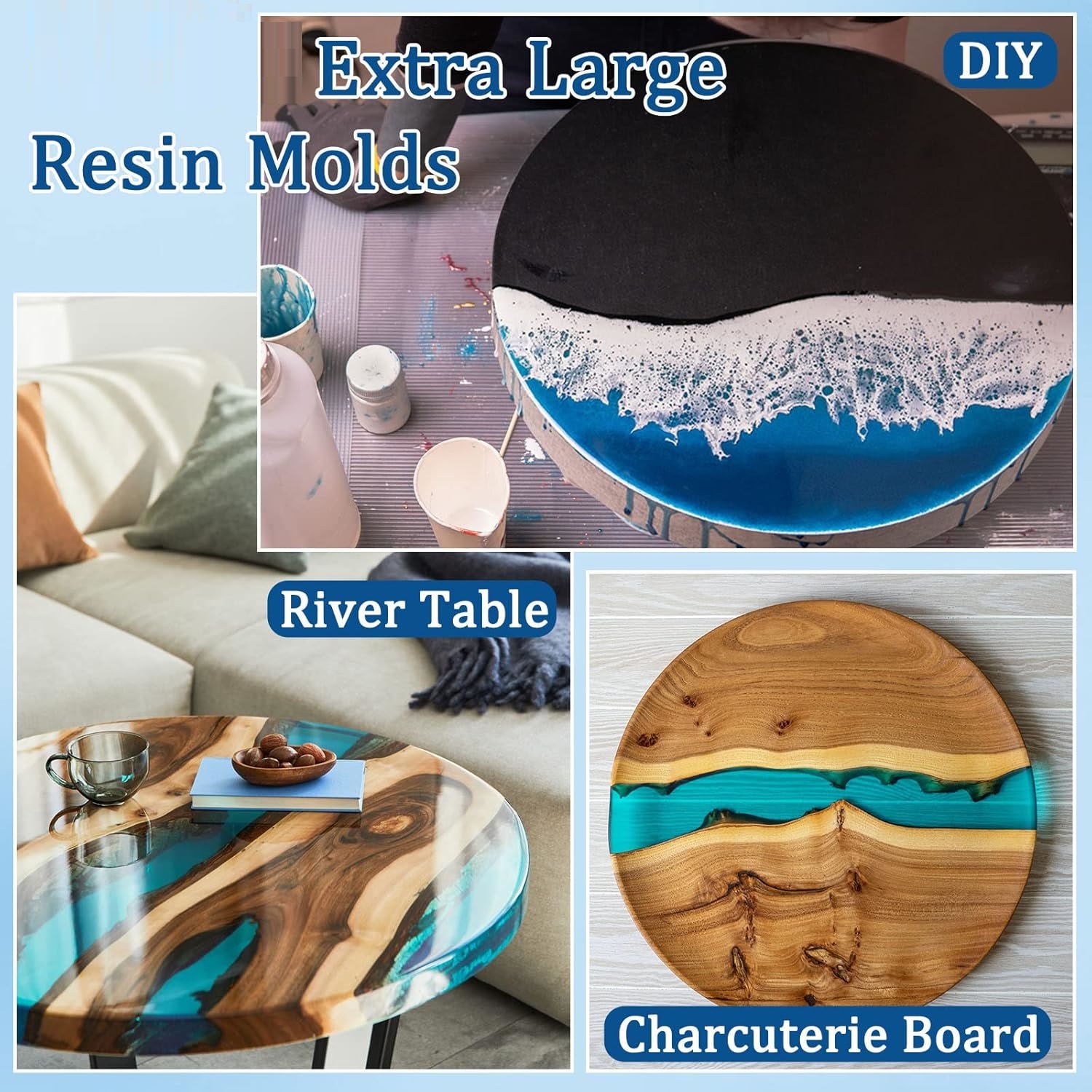 Large Round Tray UV Resin Mold - Coaster Mold Round reseña y precio