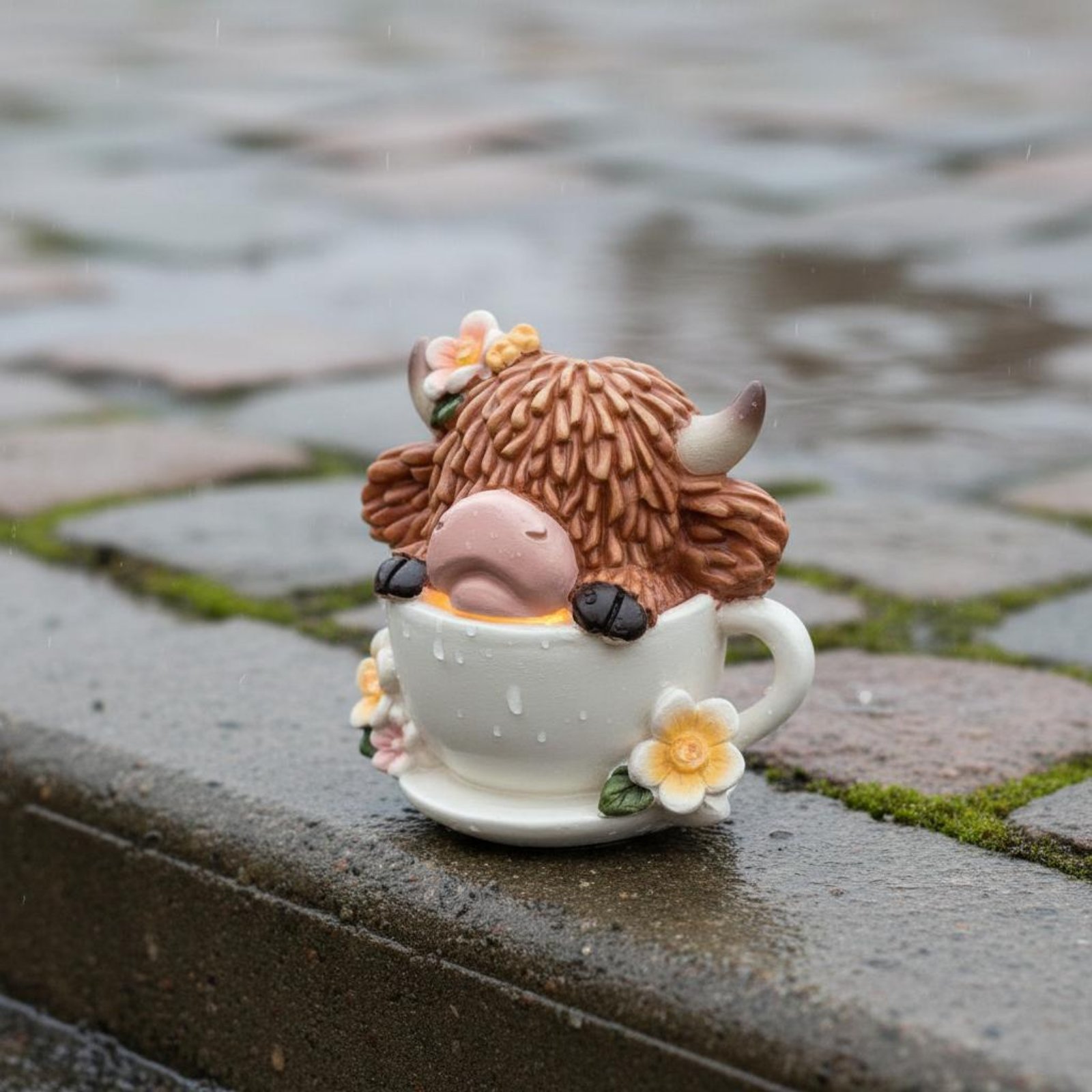 Highland Cow Garden Light Resi - Resin Crafts reseña y precio