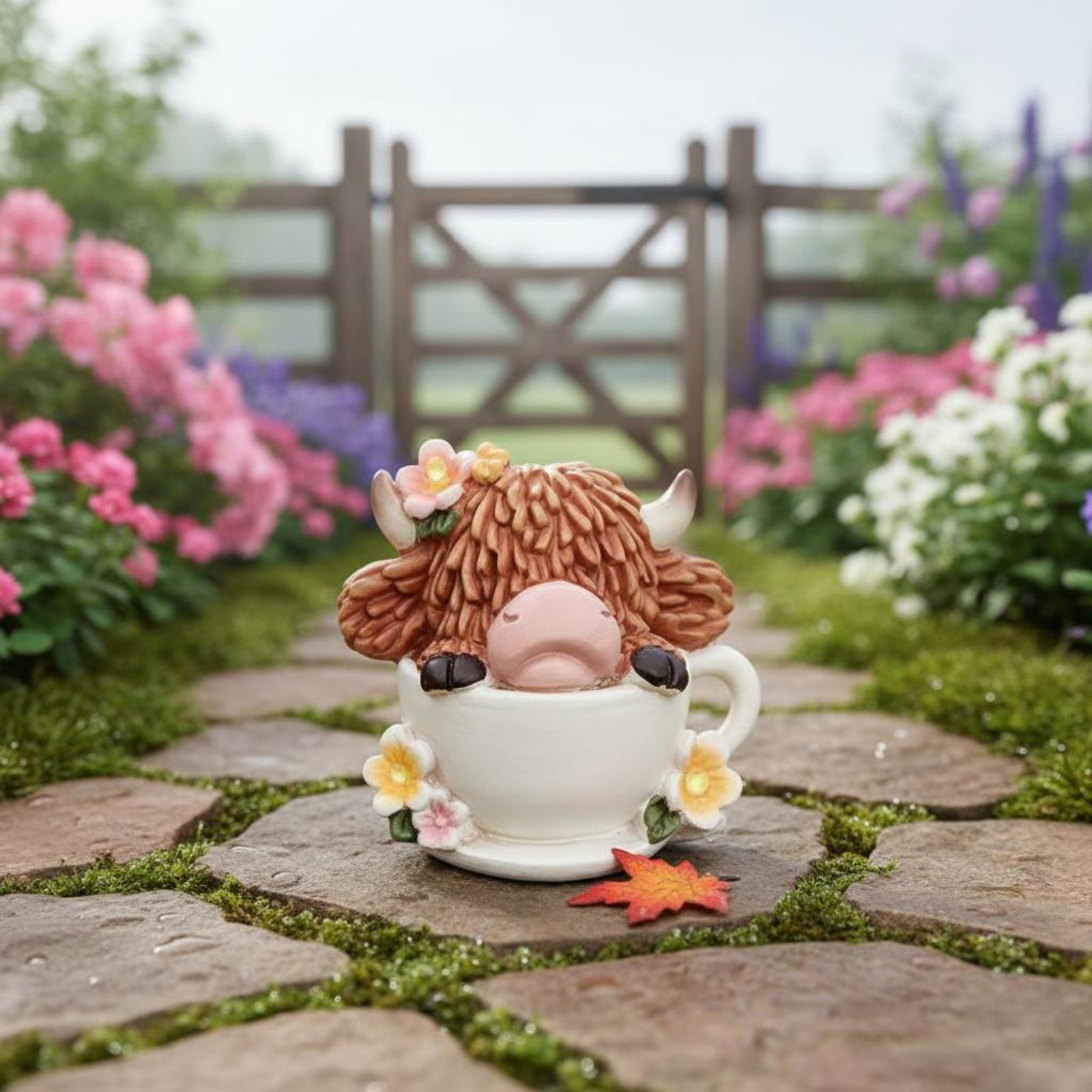 Highland Cow Garden Light Resi - Resin Crafts reseña y precio