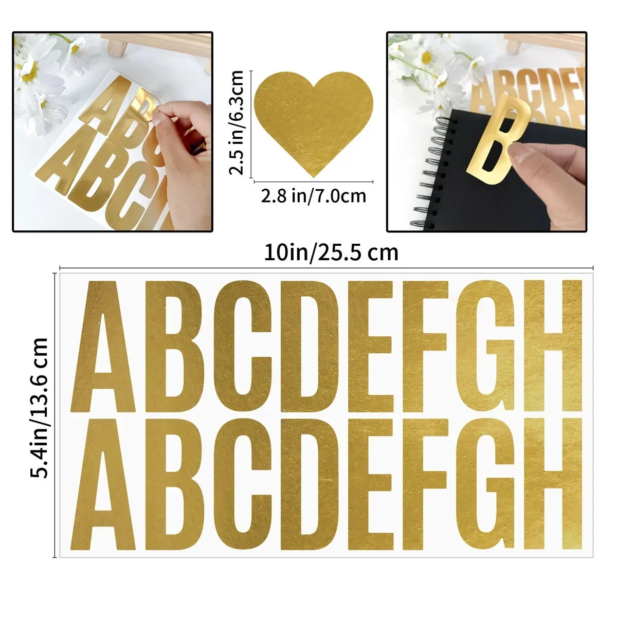 100 Pcs 6 Sheets Gold Letter S - Gold Foil Flakes reseña y precio