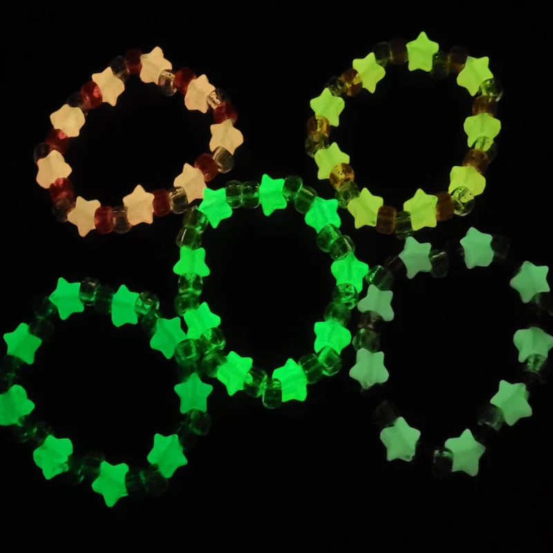 5 Glow star kandi bracelet set - Resin Glitter Pack reseña y precio