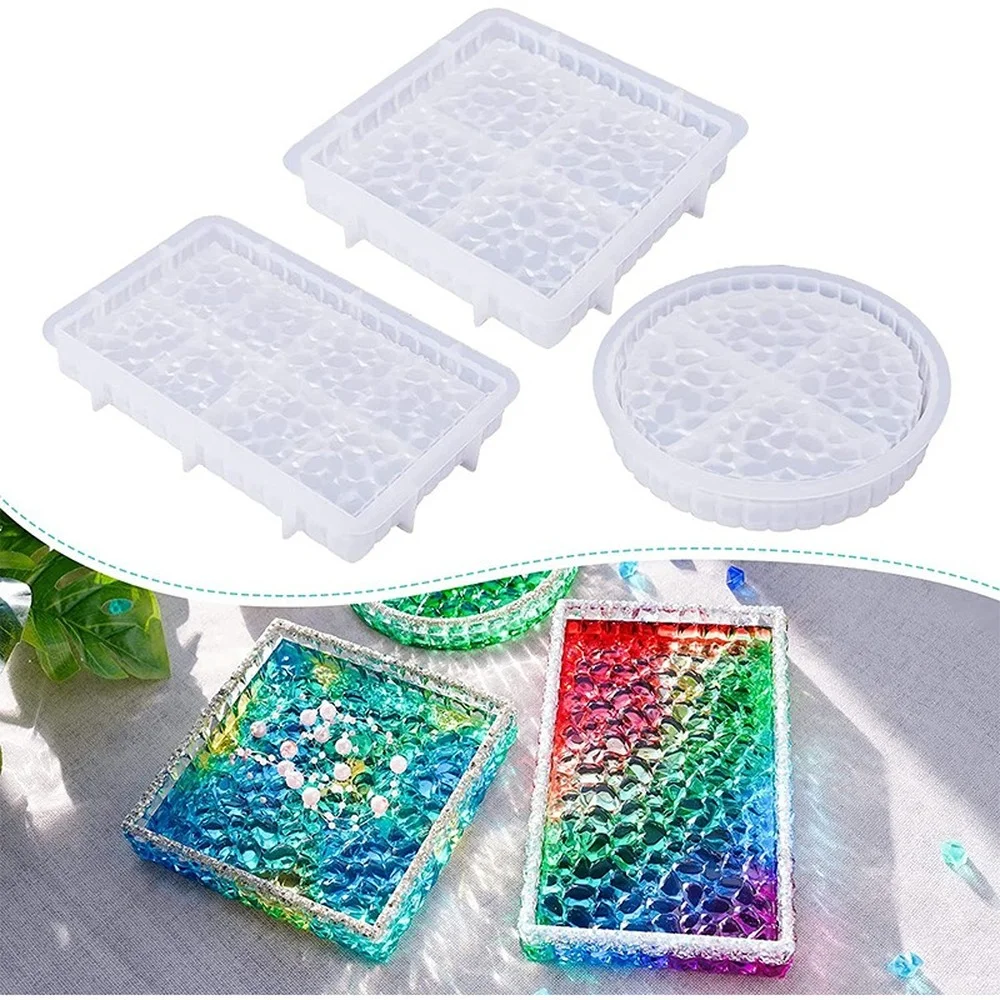 Ashtray Glass Crystal Texture  - Coaster Mold Round reseña y precio