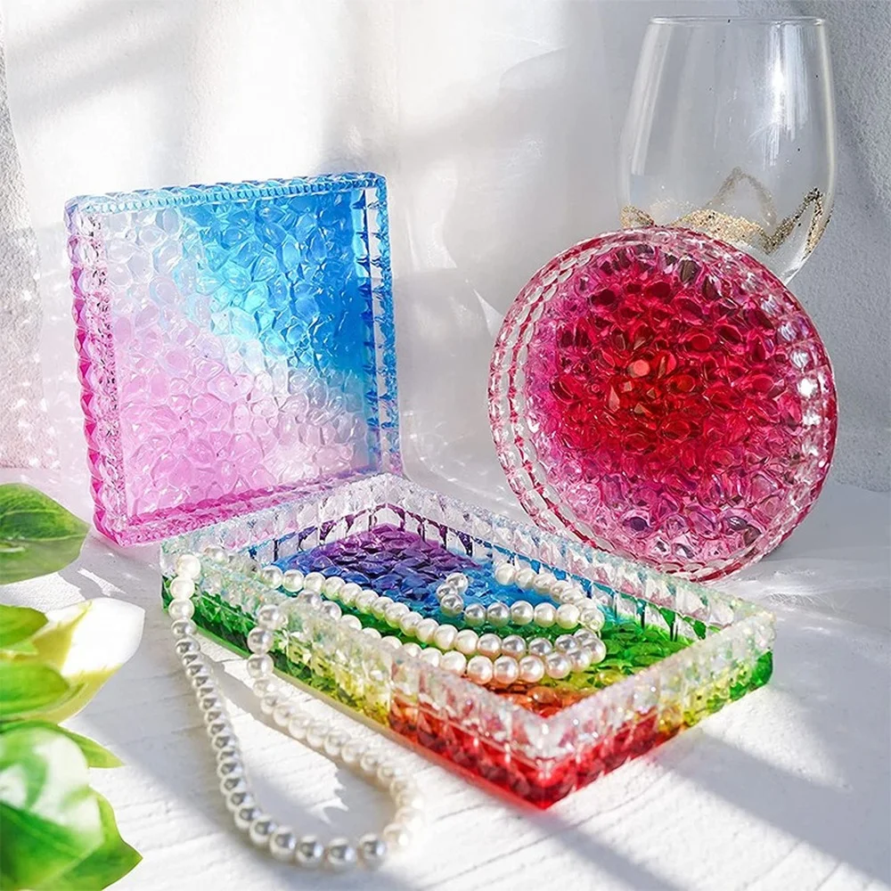Ashtray Glass Crystal Texture  - Coaster Mold Round reseña y precio