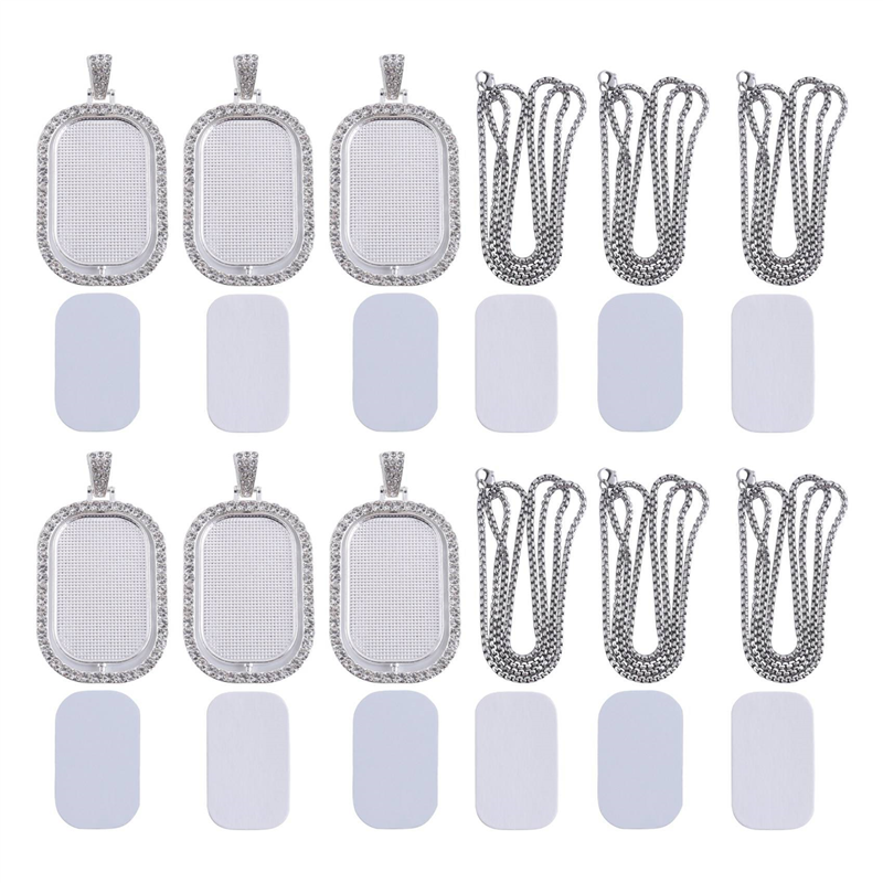 WORTHOWN-48Pcs Sublimation Rhi - Bezels Set Pendant reseña y precio