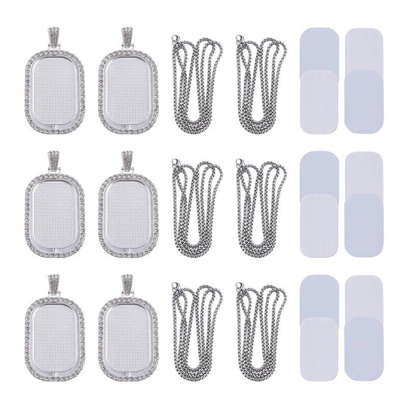WORTHOWN-48Pcs Sublimation Rhi - Bezels Set Pendant reseña y precio