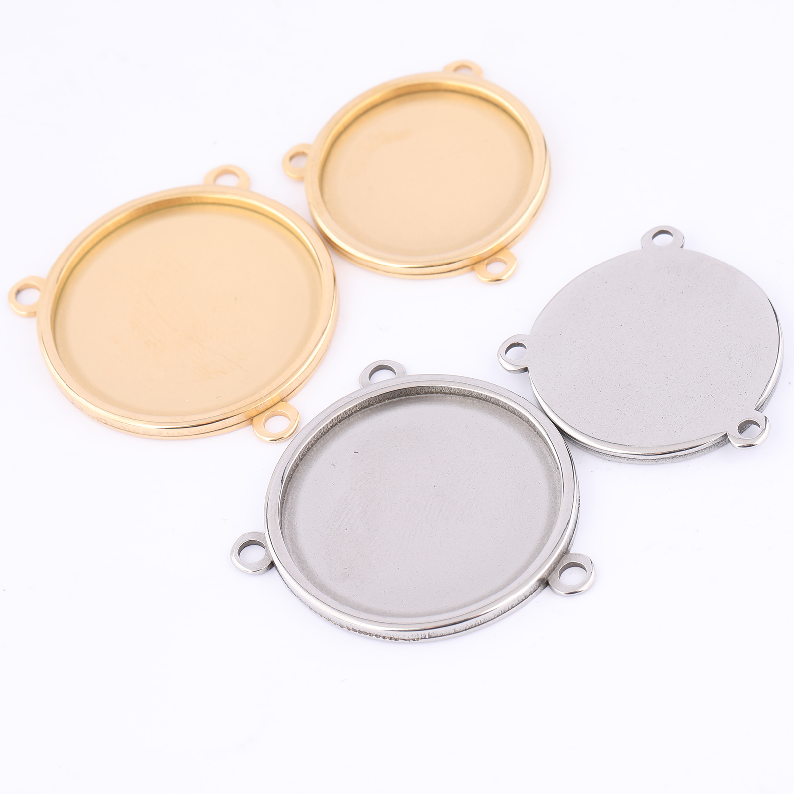 5pcs Stainless Steel Gold Plat - Bezels Set Pendant reseña y precio