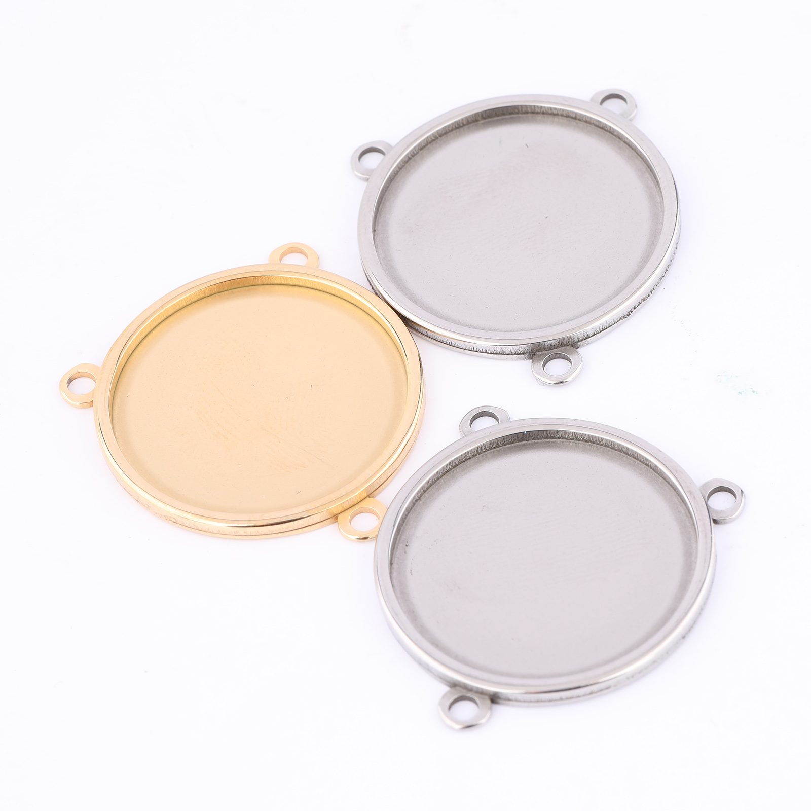 5pcs Stainless Steel Gold Plat - Bezels Set Pendant reseña y precio