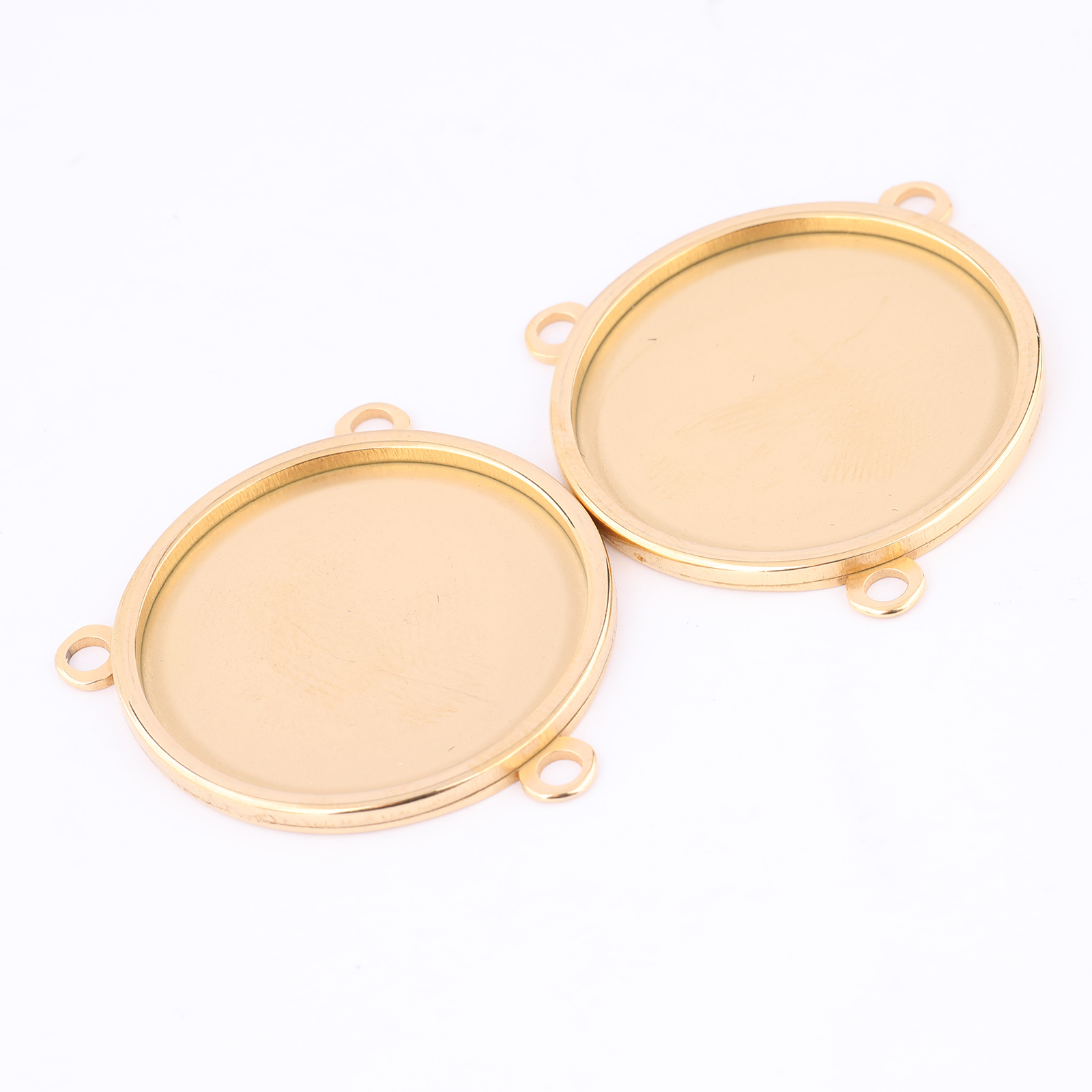 5pcs Stainless Steel Gold Plat - Bezels Set Pendant reseña y precio