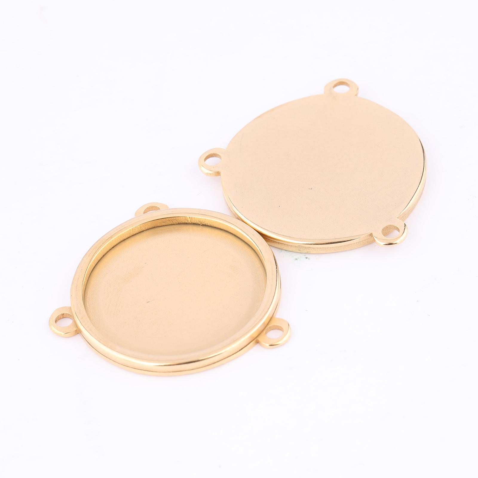 5pcs Stainless Steel Gold Plat - Bezels Set Pendant reseña y precio