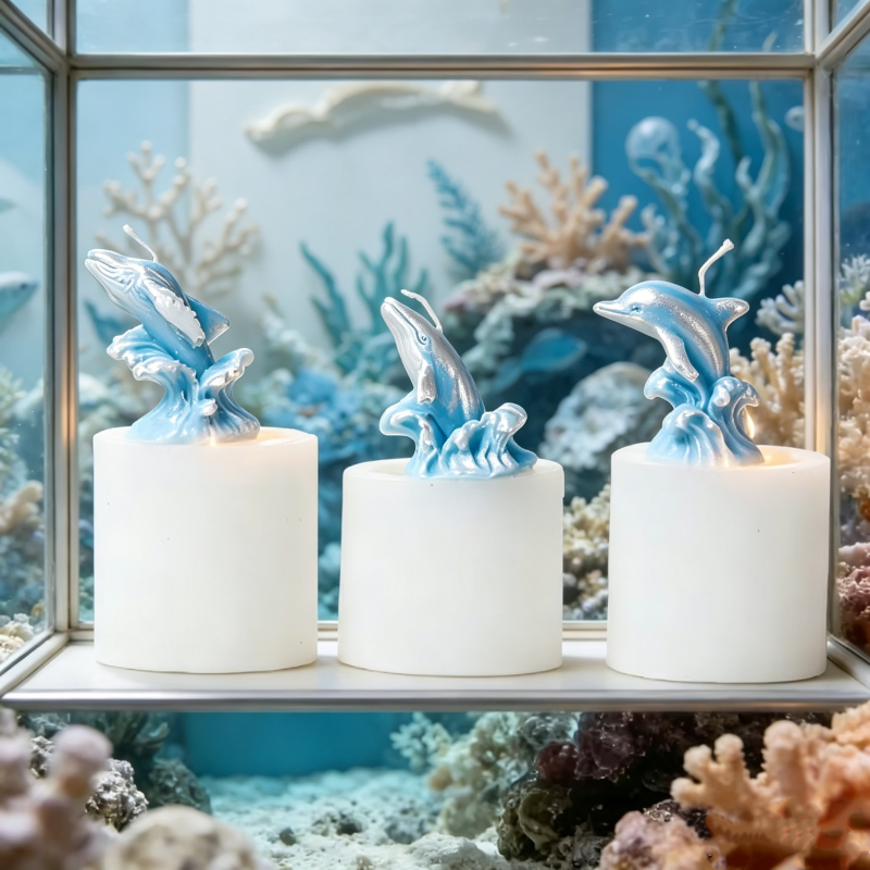 3D Whale & Dolphin with Wave S - Resin Ocean Wave Mold reseña y precio