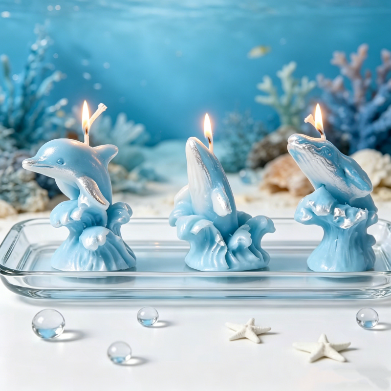 3D Whale & Dolphin with Wave S - Resin Ocean Wave Mold reseña y precio