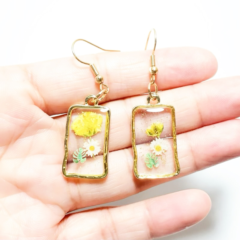 Dried Flower Earrings Heart Re - Dried Flower Bulk reseña y precio