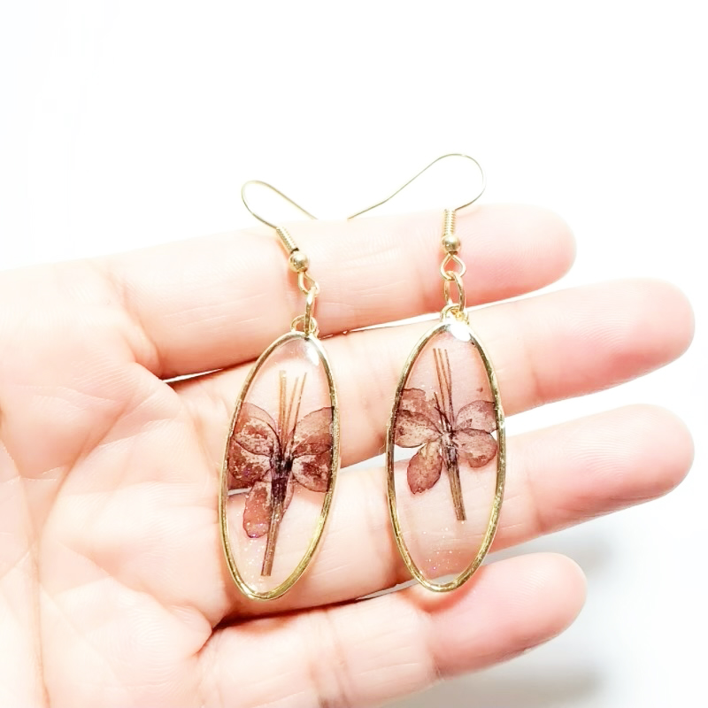 Dried Flower Earrings Heart Re - Dried Flower Bulk reseña y precio