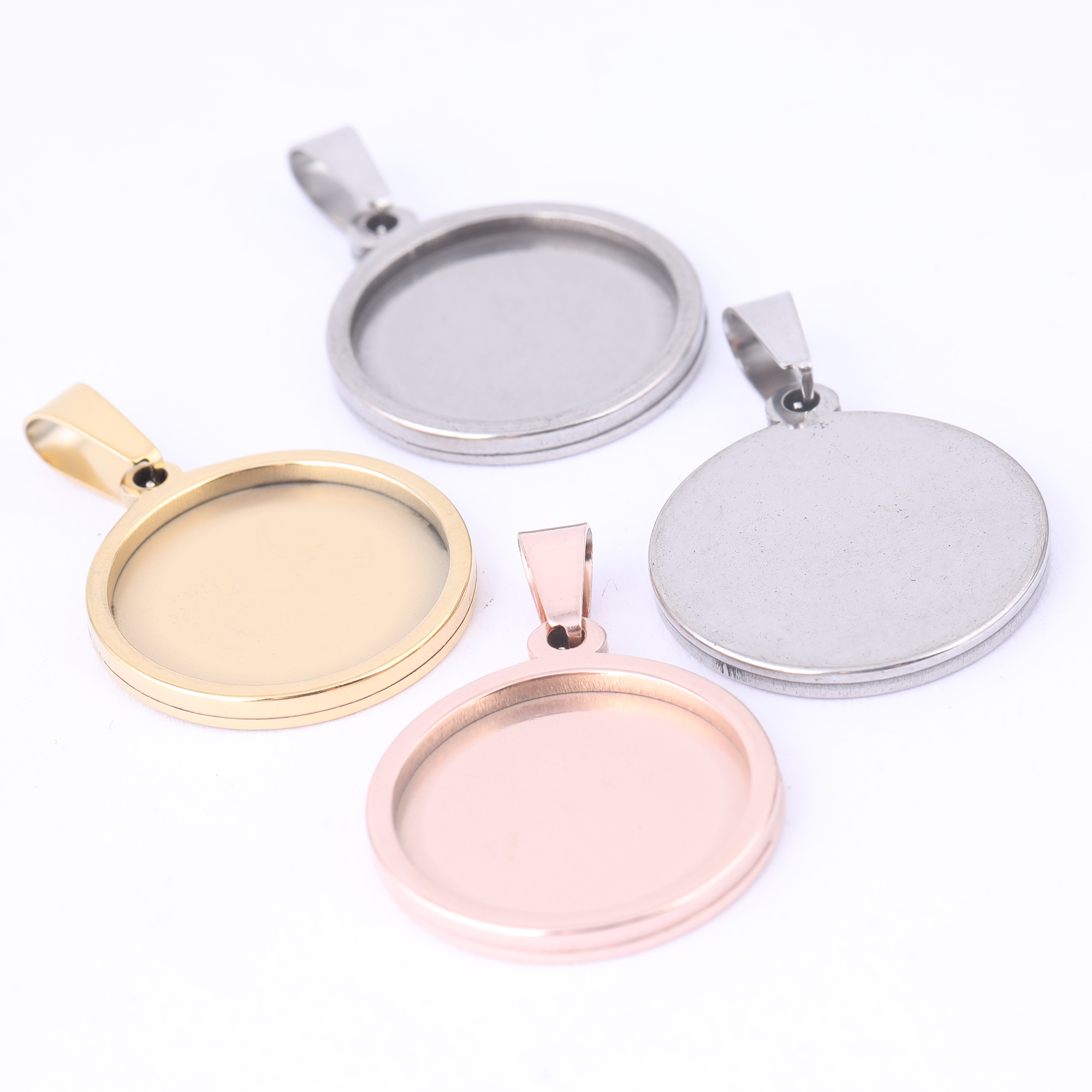 5pcs Stainless Steel 16mm 18mm - Bezels Set Pendant reseña y precio