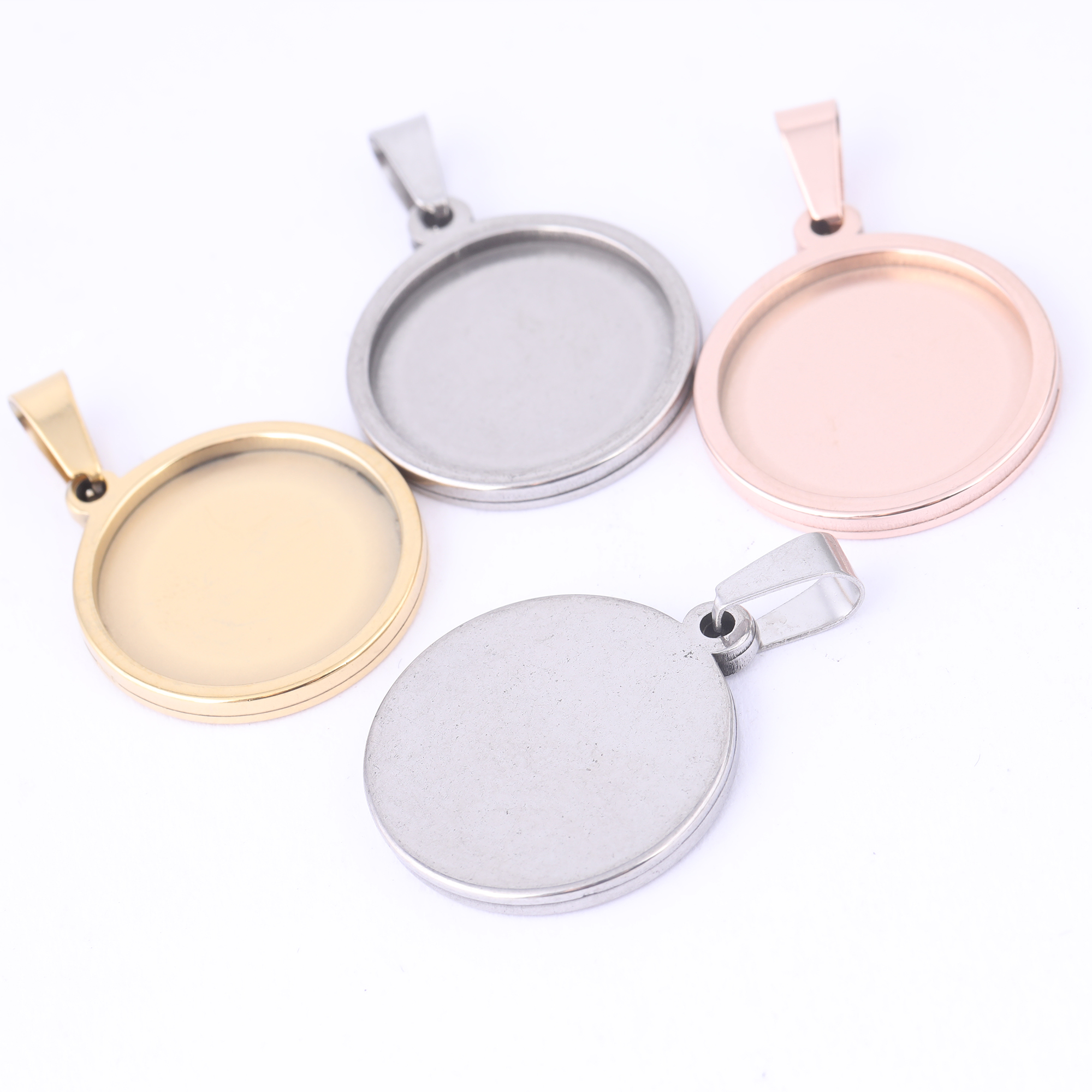 5pcs Stainless Steel 16mm 18mm - Bezels Set Pendant reseña y precio