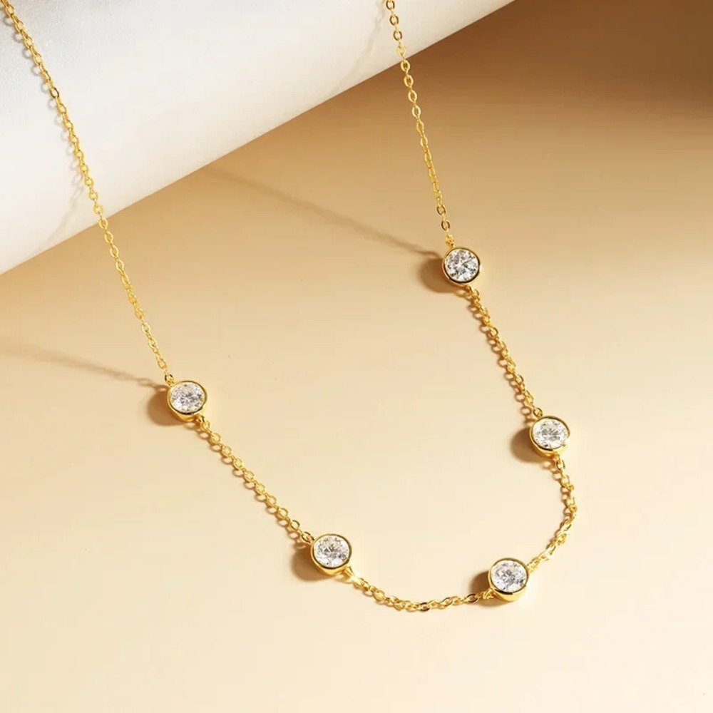 GRA Certified 5mm Moissanite N - Bezels Set Pendant reseña y precio